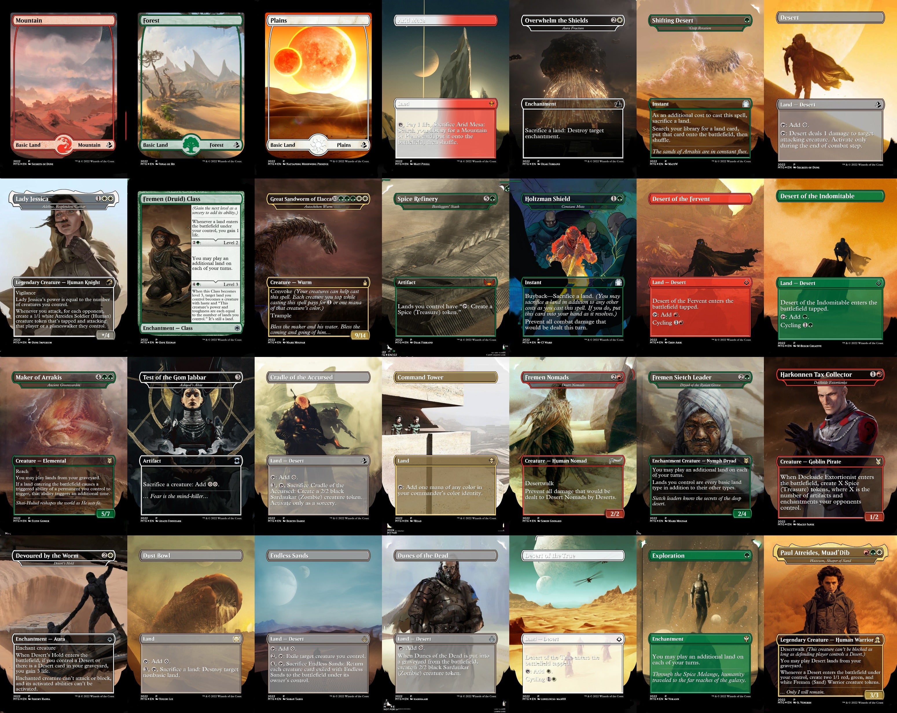 Dune Sand Worms 100 Card MTG Proxy EDH Commander Deck — Custom Magic The Gathering Deck