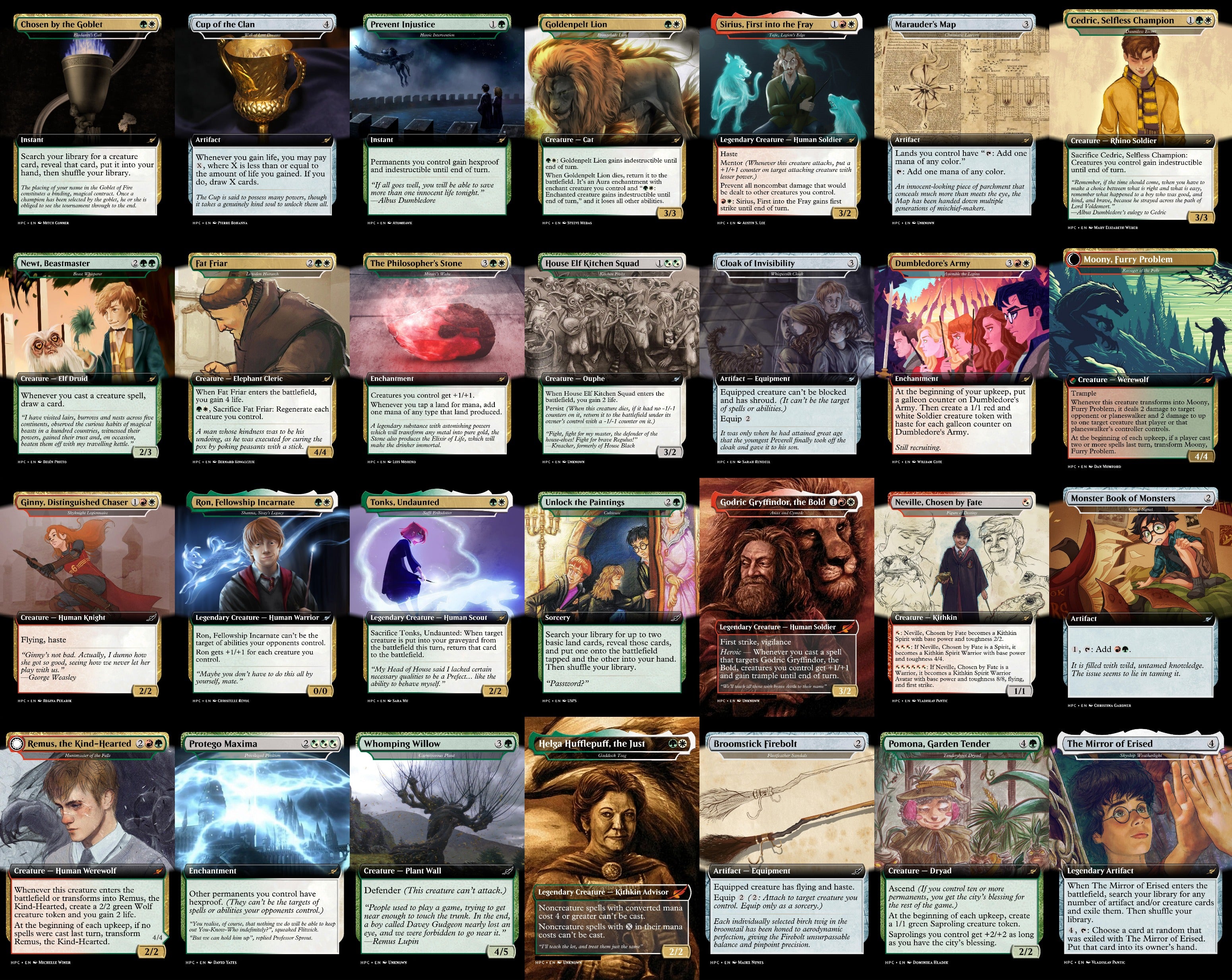 Harry Potter Hogwarts 100 Card MTG Proxy EDH Commander Deck — Custom Magic The Gathering Deck