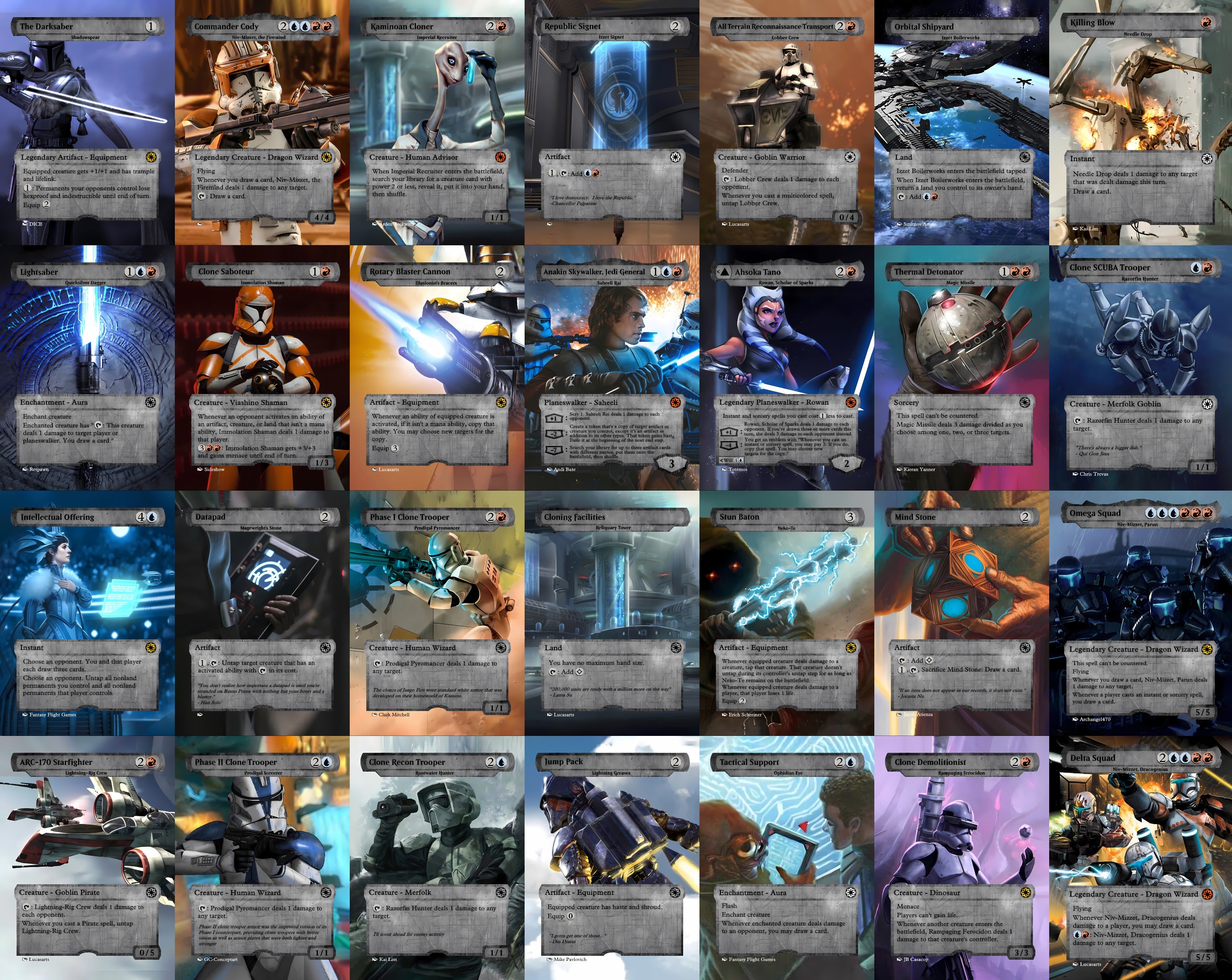 Star Wars Clone Troopers MTG Proxy Commander Deck 100 Cards — Custom Magic The Gathering Deck
