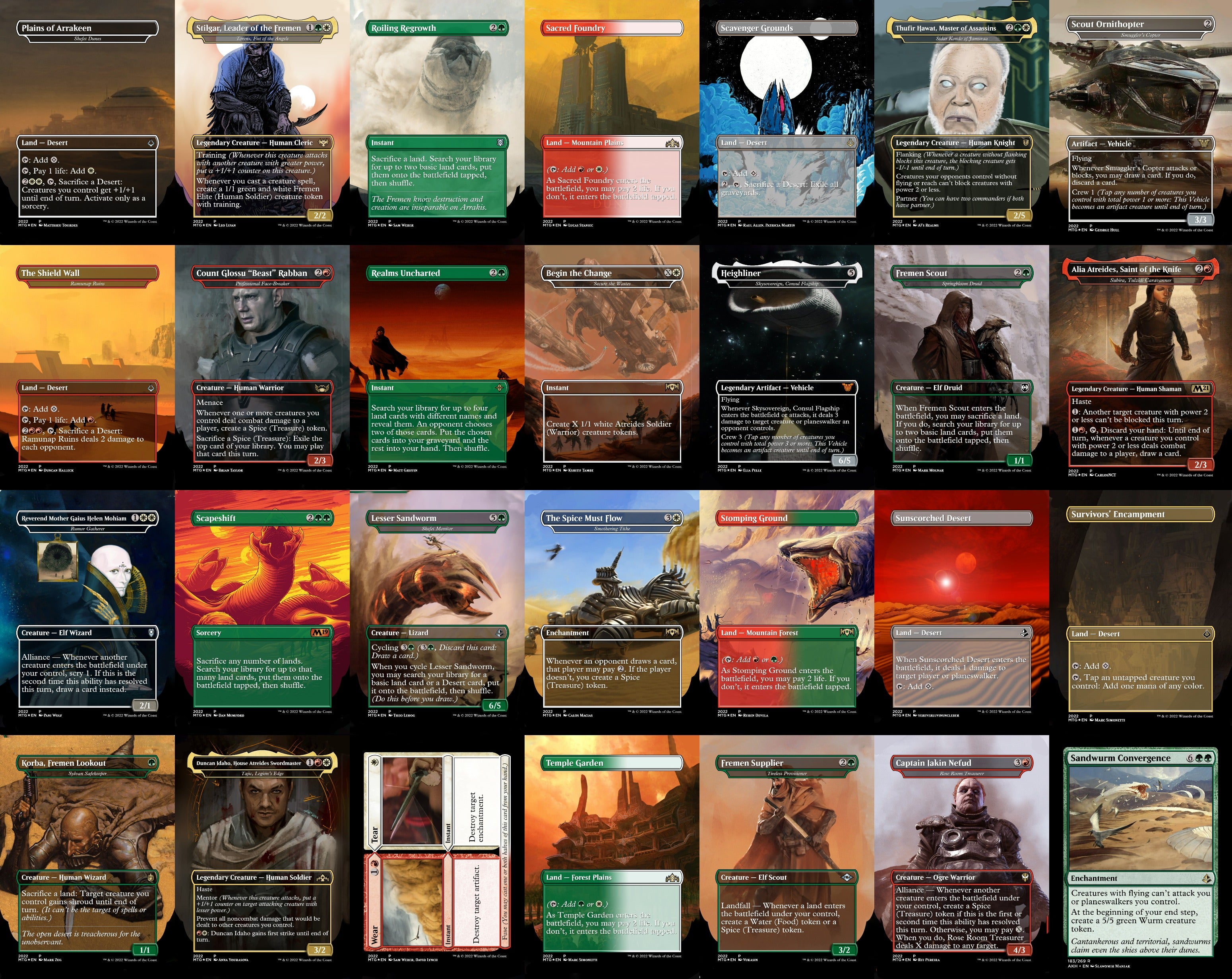 Dune Sand Worms 100 Card MTG Proxy EDH Commander Deck — Custom Magic The Gathering Deck