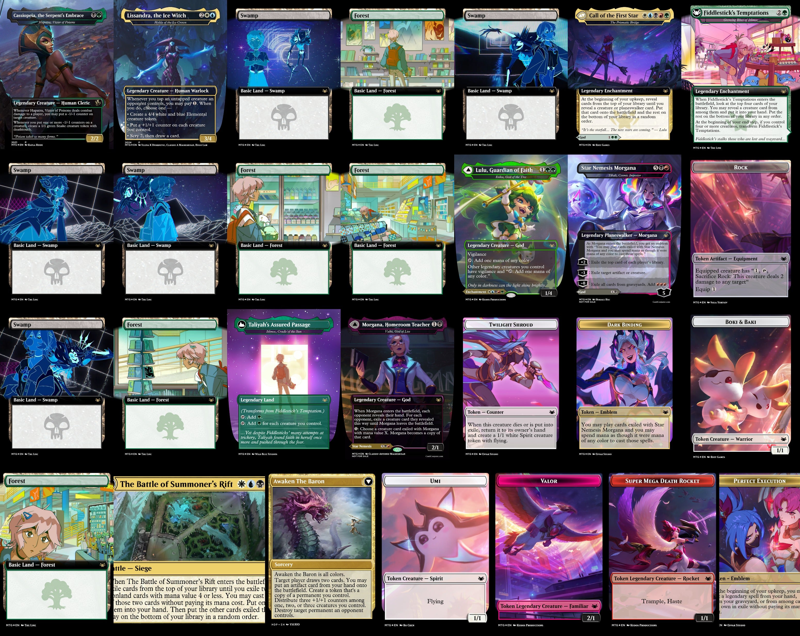 League of Legends Star Guardian 100 Card MTG Proxy EDH Commander Deck — Magic The Gathering Deck