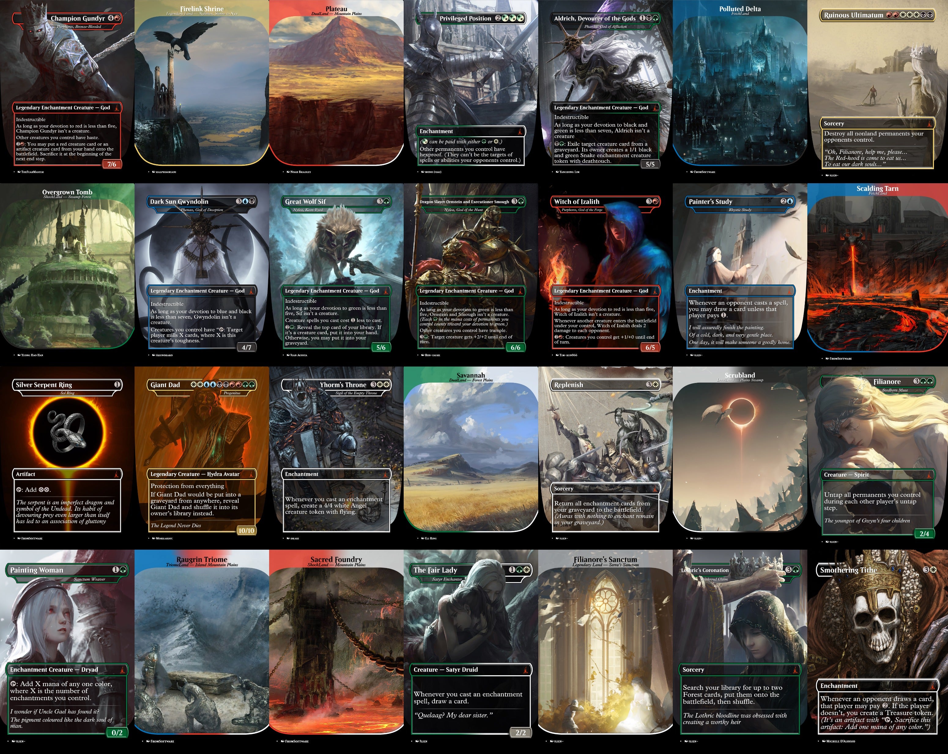 Dark Souls MTG Proxy Commander Deck 100 Cards — Custom Magic The Gathering Deck