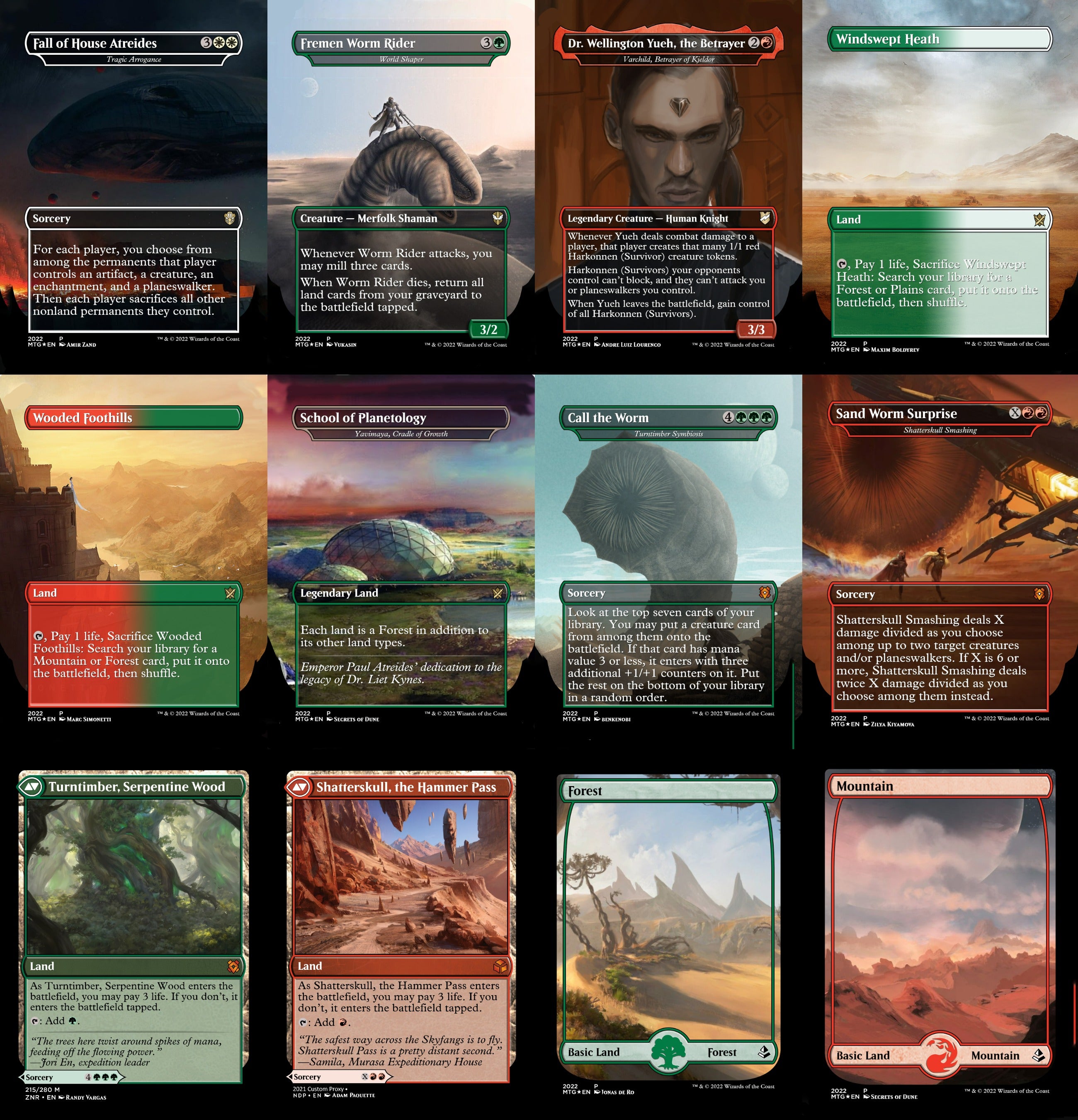 Dune Sand Worms 100 Card MTG Proxy EDH Commander Deck — Custom Magic The Gathering Deck