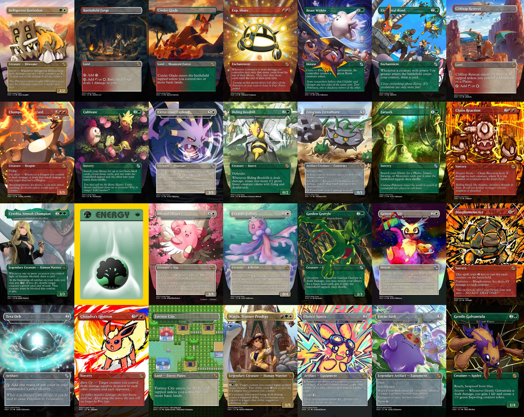 Pokemon Fullart 100 Card MTG Proxy EDH Commander Deck — Custom Magic The Gathering [Deck 2]