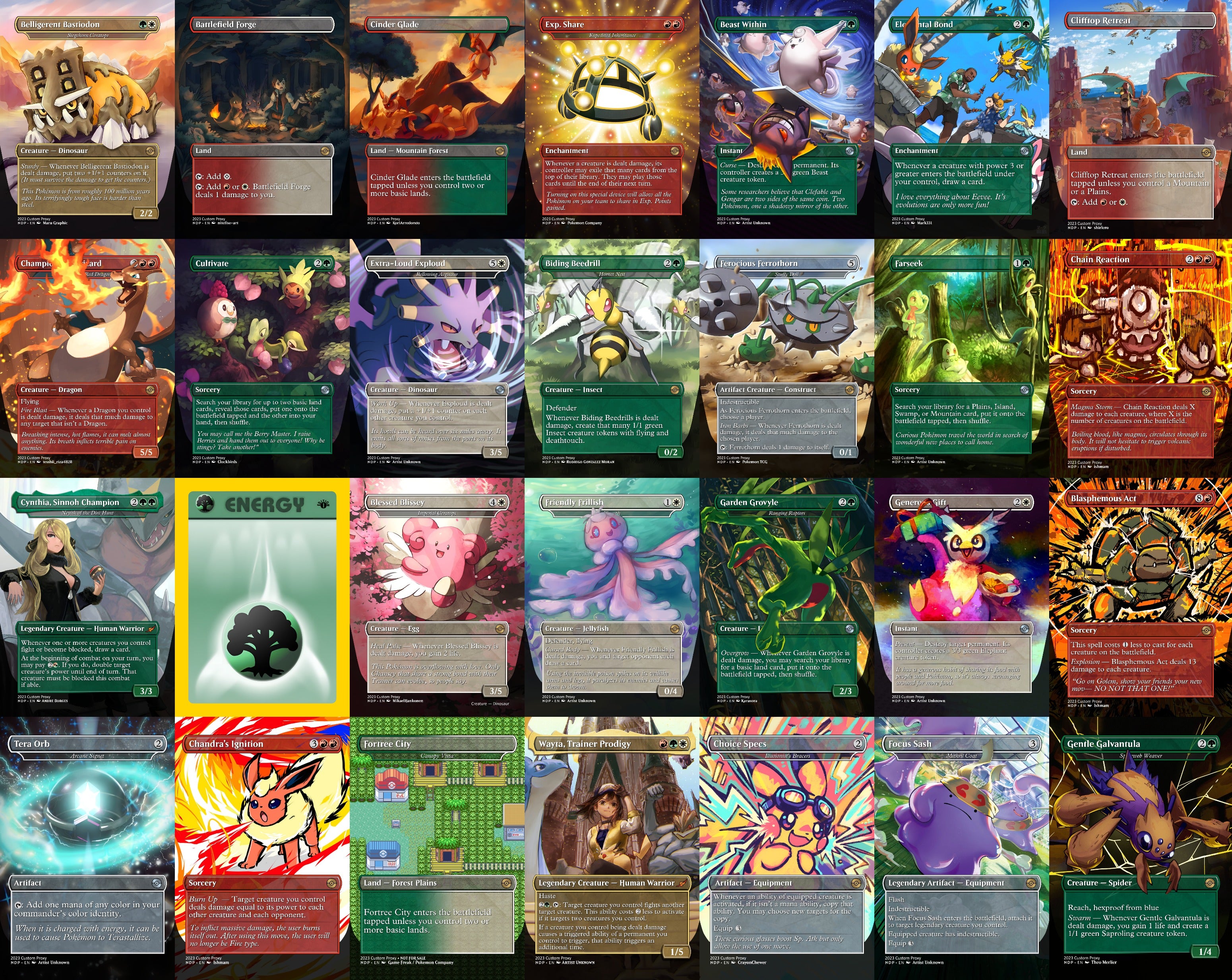 Pokemon Fullart 100 Card MTG Proxy EDH Commander Deck — Custom Magic The Gathering [Deck 2]