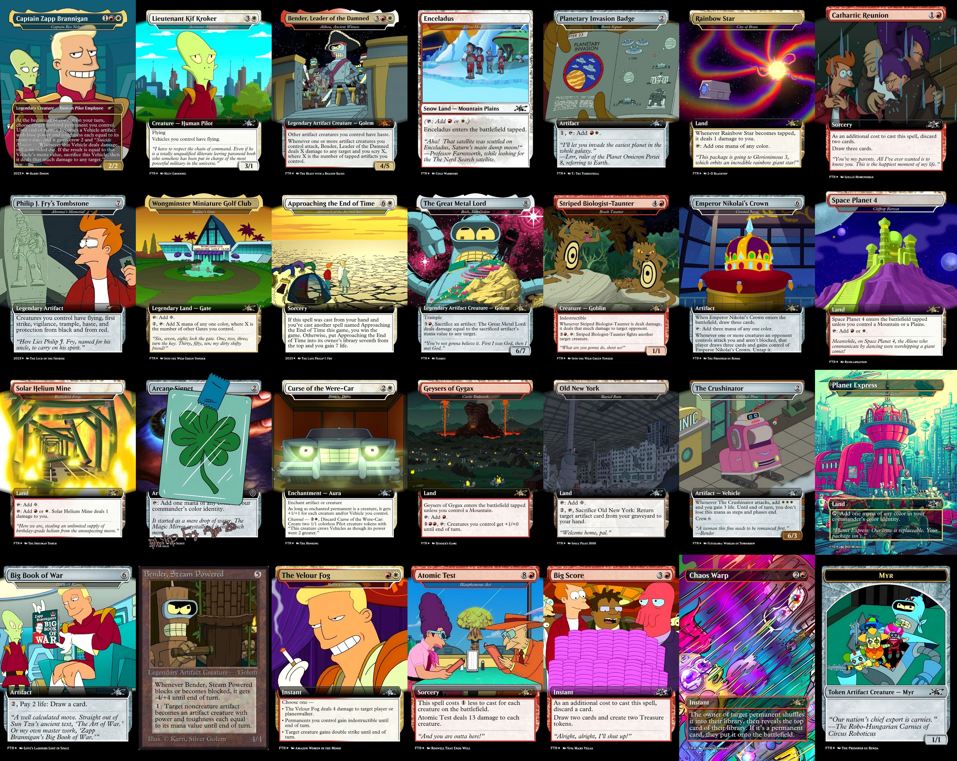 Futurama 100 Card MTG Proxy EDH Commander Deck — Custom Magic The Gathering Deck