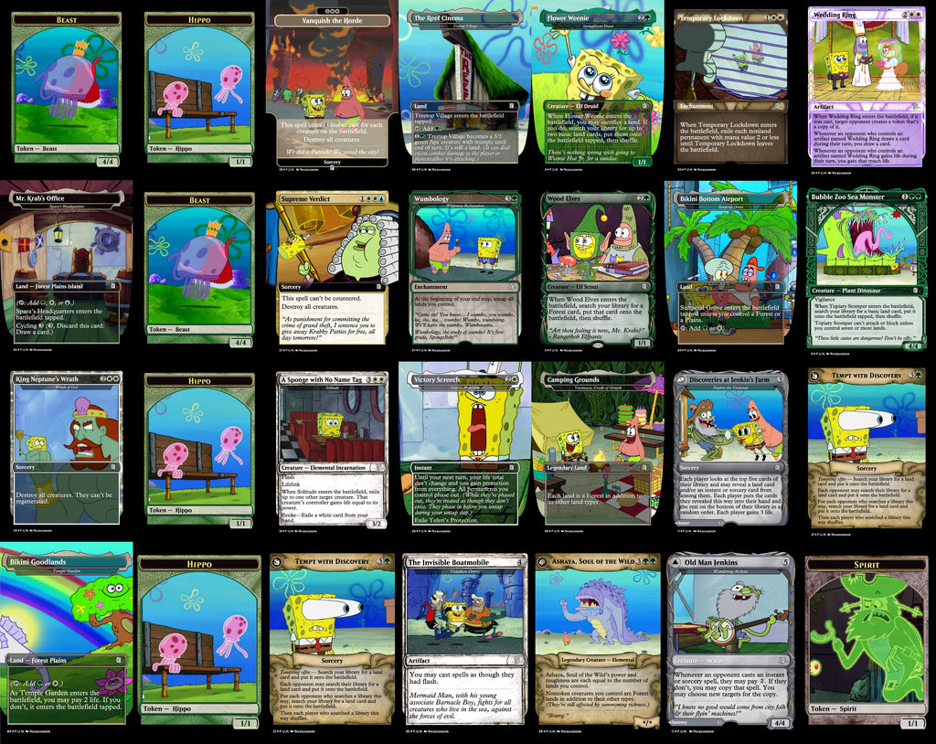 Spongebob Squarepants 100 Card MTG Proxy EDH Commander Deck — Custom Magic The Gathering Deck