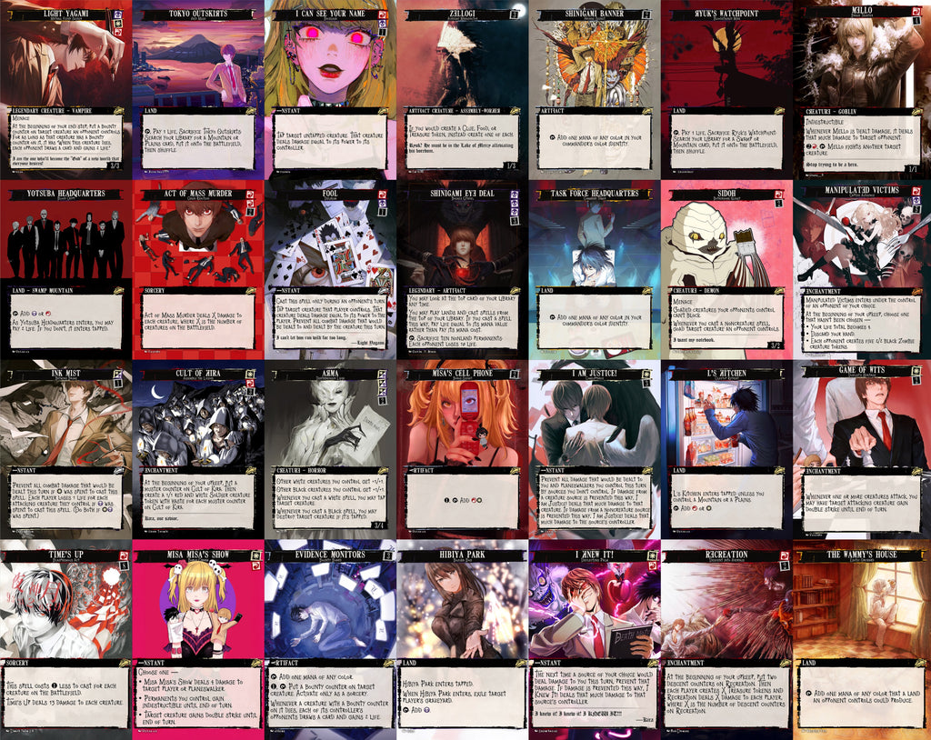 Death Note 100 Card MTG Proxy EDH Commander Deck — Custom Magic The Gathering Deck