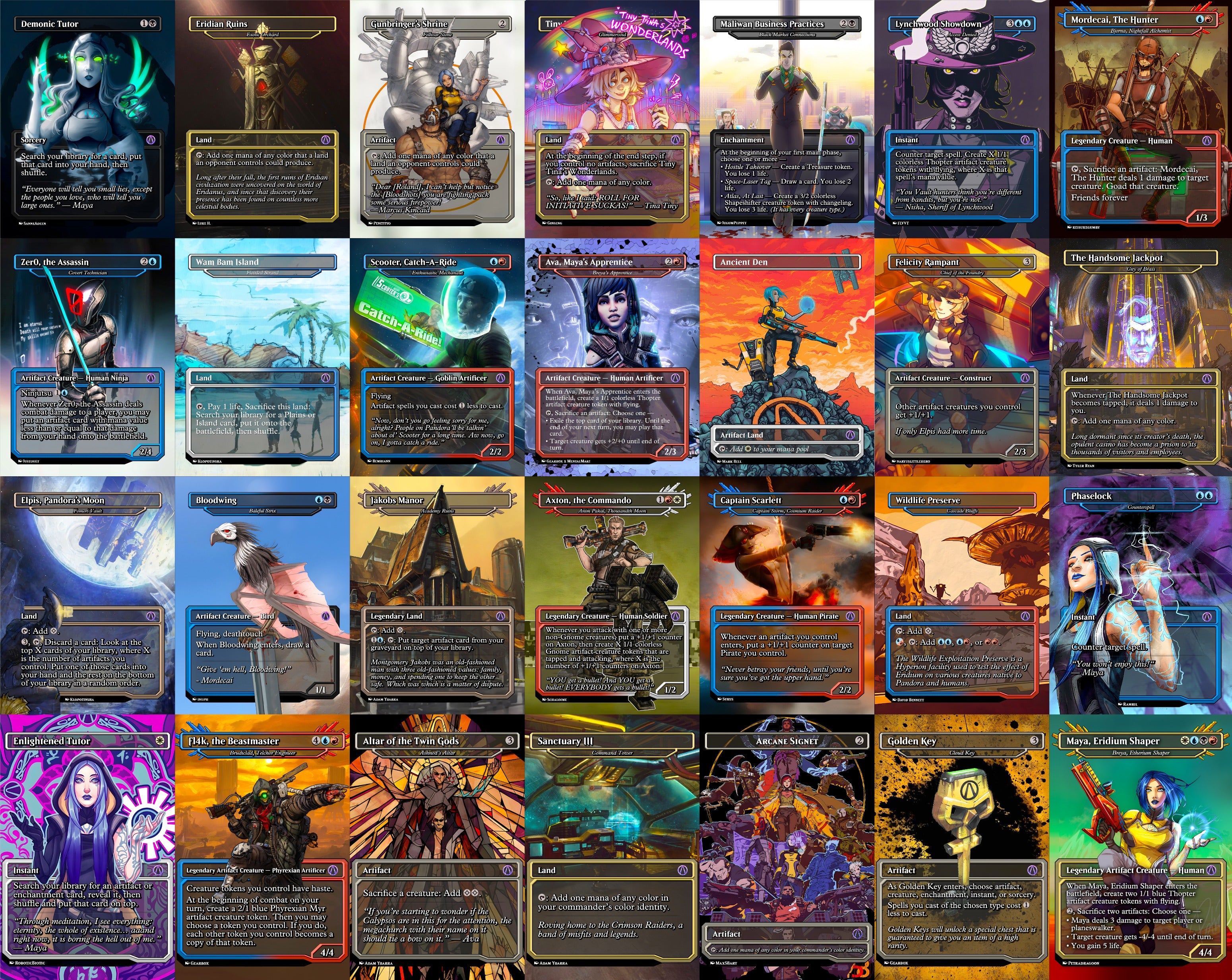 Borderlands Video Game MTG Proxy Commander Deck 100 Cards — Custom Magic The Gathering Deck
