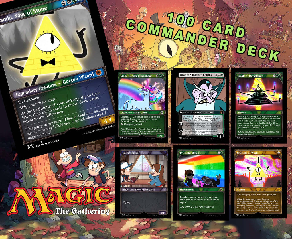 Gravity Falls MTG Proxy Commander Deck 100 Cards — Custom Magic The Gathering Deck