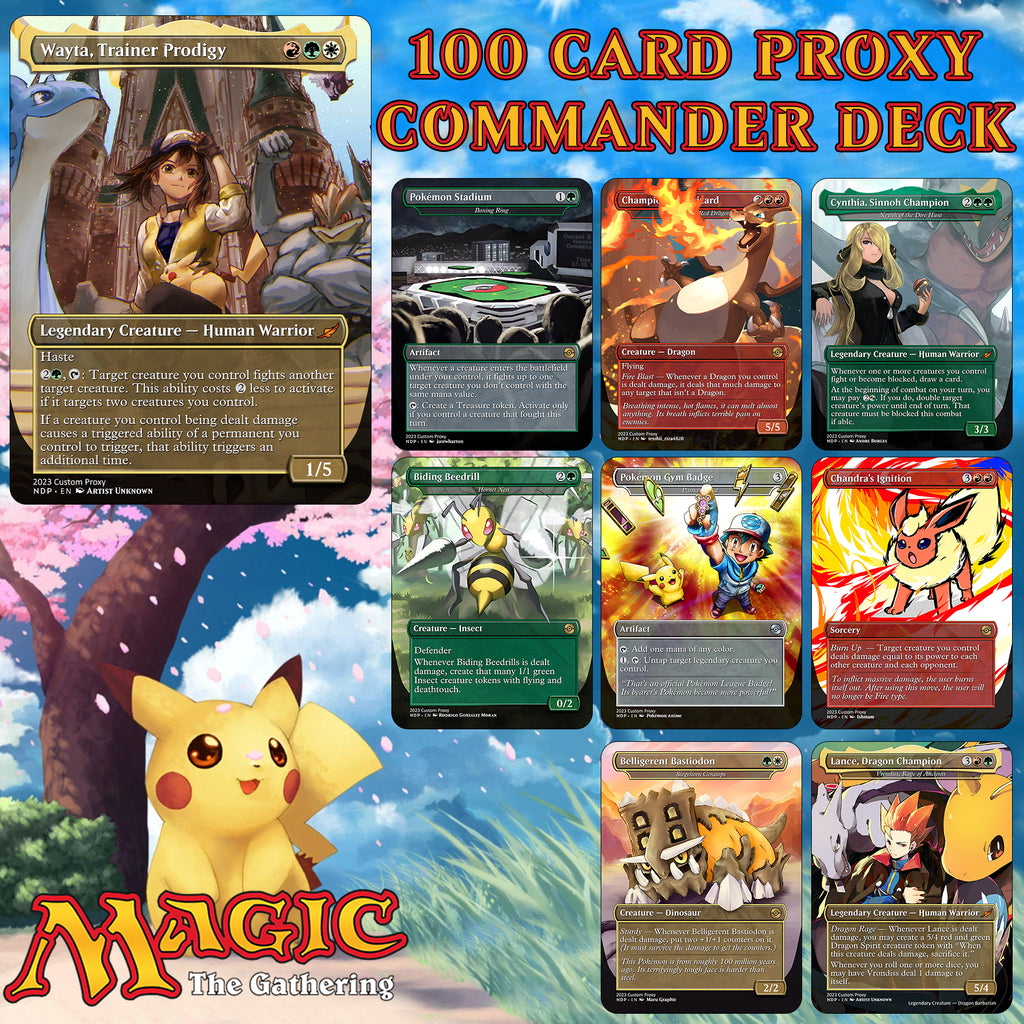 Pokemon Fullart 100 Card MTG Proxy EDH Commander Deck — Custom Magic The Gathering [Deck 2]