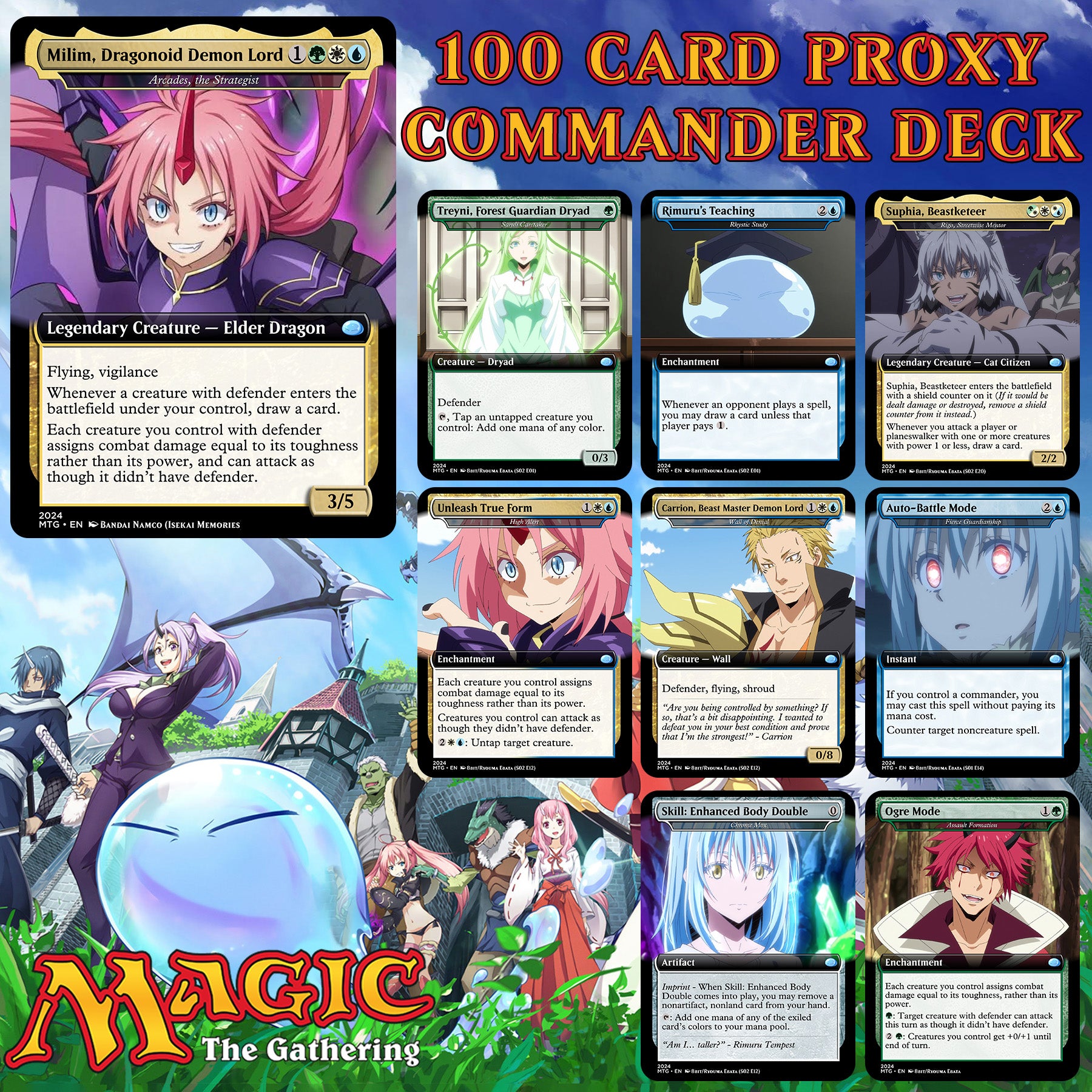 That Time I Got Reincarnated As A Slime 100 Card MTG Proxy Commander Deck — Magic The Gathering